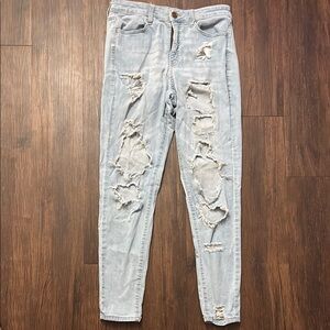 Light Blue Distressed Women Jeans